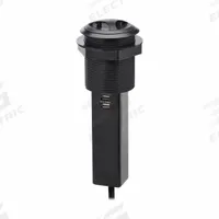 EATON TRIPP LITE Charging Dock: 2 Outlets, 6 ft Cord Lg, Black, 5-15R, 2.95 in Wd, Recessed Mounting (MPN PS22POPAM). Key specifications — Shape: Rectangular; Brand: EATON TRIPP LITE; USB Connectors Included: Type A; Mounting Style: Recessed.