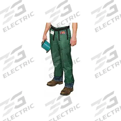 DELTAPLUS USA Chaps: Nylon, 36 in Overall Lg, Green, Open Back Chap - Chainsaw Protective Chaps