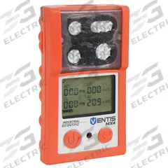 INDUSTRIAL SCIENTIFIC Multi-Gas Detector: IP66/IP67, INDUSTRIAL SCIENTIFIC Ventis MX4, Lithium Ion (MPN VTS-K0033001101). Key specifications — Gas Detected: Carbon Monoxide; Housing Color: Orange; Battery Chemistry: Lithium Ion.