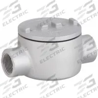 Conduit Outlet Body: Aluminum, GR, 1 1/2 in Trade Size, C Body, 72 cu in Body Capacity (MPN GRC150-A). Key specifications — Series: For Standard Body; Compatible Conduit Trade Size: 1-1/2 in; Thread Gender: Female; Hub Style: Threaded; Cover Included: Yes; Body Style: C; Connection Type: Threaded; Back Type: Round.