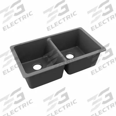 ELKAY Sink: 33 in Overall Lg, 18 1/2 in Overall Wd, 9 1/2 in Bowl Dp, 14 1/4 in Bowl Lg - Two-Bowl Counter-Mounted Kitchen & Bar Sinks without Faucets