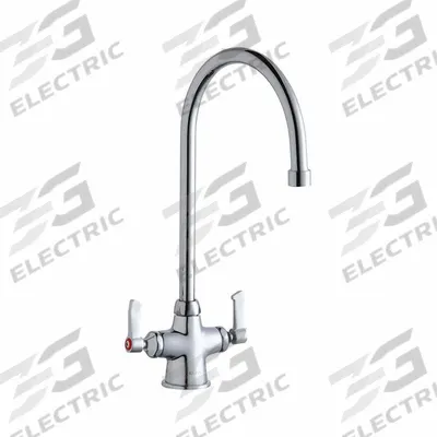 ELKAY Handle-Operated Faucet: Elkay, Brass, Centerset, Deck, 1 Mounting Holes - Centerset Kitchen Faucets