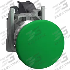 SCHNEIDER ELECTRIC Mushroom Head Push Button: 22 mm, Metallic, Mushroom Head Profile, 1NO (MPN XB4BC31GEX). Key specifications — Manufacturer Part Number: XB4BC31GEX; Product Type: Push Button Operators; Series: XB4; Brand: SCHNEIDER; AC Contact Rating: 3 A @ 240 V; Action: Momentary; DC Contact Rating: 0.27 A @ 250 V; Operator Illumination: Non-Illuminated.