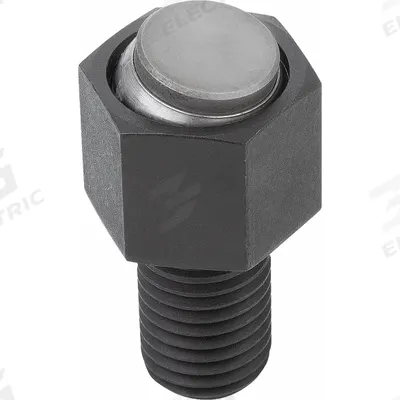 KIPP Threaded Gripper w/Flat Pad: Stainless Steel Pad, M12, 20 mm Thread Lg - Threaded Grippers with Flat Stainless Steel Pad