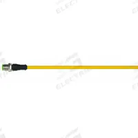 Cordset: M12 Male Straight X Bare Wire, 4 Pins, Yellow, TPE, 3 m Cable Lg, 4 A Max Current (A) (MPN 7700-12021-U040300). Key specifications — Cable Jacket Color: Yellow; End 1 Gender: Male; End 1 Mounting Orientation: Straight; End 2 Connection Type: Bare Wire; IP Rating: IP65; Brand: MURRELEKTRONIK; Wire Size: 19 AWG/22 AWG; Cable Jacket Material: TPE.