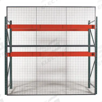 WIRECRAFTERS Aisle Guard: 1 Bays, 108 in x 1 1/4 in x 60 in, 10 ga, Steel, Powder Coated - Welded-Frame Wire Mesh Pallet Rack Back Guards