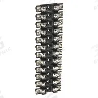 BUSSMANN Fuse Block: Open Block Design, 12 Pole, Fits Glass and Ceramic, 300 V AC AC Volt Rating (MPN S-8301-12-R). Key specifications — attr1229040: 311, 312, 313, 314, 315, 322, 326, 3AG, ABC, ACG, GAB, GBB, GDL, GDV, GGC, GSA, MDA, MDL, MDQ, MDV, MDX, MMB; attr1229048: Glass and Ceramic; attr204802: S-8301-12-R; attr211172: BUSSMANN; attr1229063: RoHS.