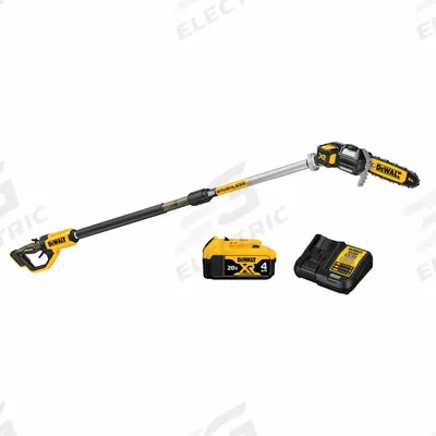 DEWALT Battery-Powered Pole Saw Kit: 8 in Blade Lg, 7 ft to 15 ft Reach, 4.0 Ah - Battery-Powered Pole Saws