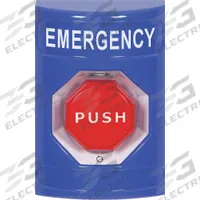 SAFETY TECHNOLOGY INTL Exit Push Button: 4 7/8 in Ht, 3 3/16 in Dp, 3 1/4 in Wd, ADA Compliant, Blue (MPN SS2409EM-EN). Key specifications — Color: Blue; Product Type: Exit Push Button; ADA Compliant: Yes; Brand: SAFETY TECHNOLOGY INTERNATIONAL.