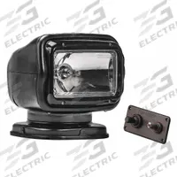 GOLIGHT Spotlight: Rectangular, Spot, Halogen, Dash-Mount Remote, Bracket, 6-Pin AMP Connector (MPN 2021GT). Key specifications — Housing Color: Black; Brand: GOLIGHT; Electrical Connection: 6-Pin AMP Connector; Installation Type: Permanent; Controller Type: Dash-Mount Remote.