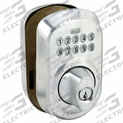 SCHLAGE Electronic Keyless Lock: 1 3/4 in Door Thick - Max, Push Button - Electronic Keyless Access Deadbolts