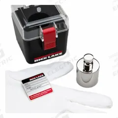 RICE LAKE WEIGHING SYSTEMS Calibration Weight Kit: 20 g Nominal Mass, Cylinder Calibration Wt, 1 (MPN 82602). Key specifications — Kit Contents Included: Case; Brand: RICE LAKE WEIGHING SYSTEMS; Calibration Weight Material: Stainless Steel.