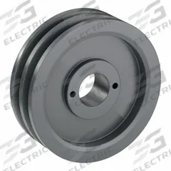 APPROVED VENDOR V-Belt Pulley: 2AK61, 2 Groove, 5.95 in OD, Bushed Bore, H/QT, Cast Iron (MPN 2AK61H). Key specifications — Pulley Industry Number: 2AK61; Pitch Diameter: 5.36 in (3L); For Belt Section (broad, with similar types): 4L, A, or AX.