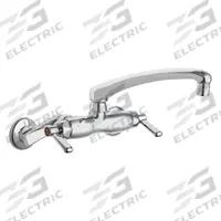 CHICAGO FAUCETS Low Arc Kitchen Faucet: 445, Cast Brass, Widespread, Wall, 2 Mounting Holes, Lever (MPN 445-L8ABCP). Key specifications — Series: 445; Brand: CHICAGO FAUCETS.