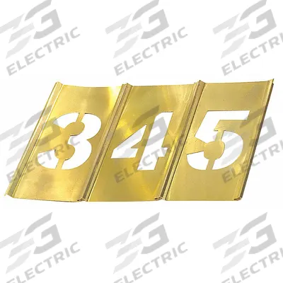 C.H. HANSON Stencil Set: 0 to 9/Dash (-)/Period (.), 4 in Character Ht, Brass - Brass Interlocking Stencil Sets