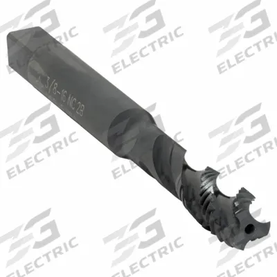 CLEVELAND Spiral Flute Tap: 3/8"-16 UNC, 2B, 3 Flute, Semi-Bottoming Chamfer - General Purpose Spiral-Flute Taps