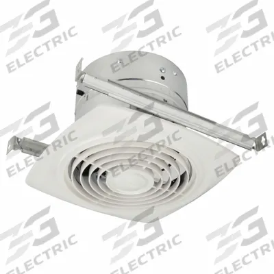 BROAN Exhaust Fan: 200 cfm Max Airflow, 1 Speeds, 8.5 sones, Medium Profile, 120V AC - Standard Residential Ceiling Exhaust Fans