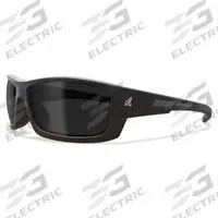 EDGE EYEWEAR Safety Glasses: Gray Lens, Full-Frame, Metal Detectable/X-Ray Detectable, Black Frame (MPN PM116). Key specifications — Brand: EDGE EYEWEAR; Frame Color: Black; Lens Color: Gray.