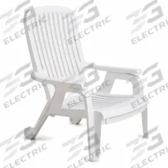 GROSFILLEX Armchair: White, White, Glossy, 21 3/8 in Seat Ht, 30 in Seat Wd, 34 in Seat Dp (MPN 47658004). Key specifications — Finish: Glossy; Frame Color: White; Frame Material: Prime Resin; Seat Color: White; Seat Material: Prime Resin.
