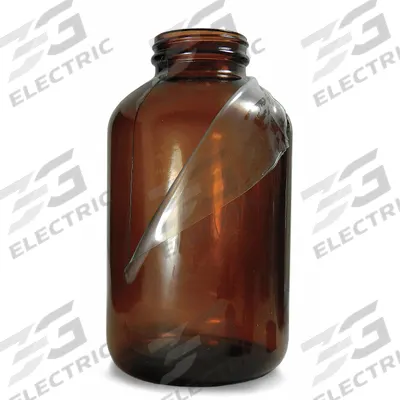 APPROVED VENDOR Safety Coated Bottle: 950 mL, 53-400 mm, Amber, 12 Bottles - Amber Wide Mouth Glass Lab Bottles