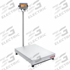 OHAUS Industrial Bench Scale: 23 5/8 in x 31 1/2 in, IP65/IP66, Column-Mounted, Stainless Steel (MPN i-D33XW600B1V3 AM). Key specifications — Connection Ports: USB; Readability: 0.2 lb/100 g; Brand: OHAUS; Weighing Surface Material: Stainless Steel.