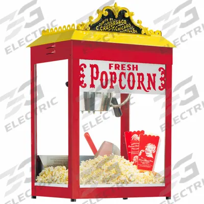CRETORS Home Antique Style Popcorn Maker: 6 oz/8 oz, Red/Yellow, Stainless Steel - Popcorn Makers