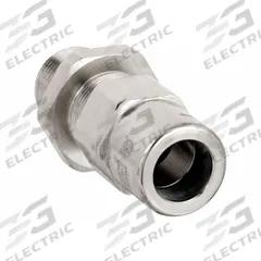 Liquid-Tight Conduit Fitting: Nickle Plated Brass, 2 in Trade Size, Non-Insulated, Straight (MPN TMC2-200233NB). Key specifications — Insulated: Non-Insulated; Box Connection: 2 in MNPT; Hazardous Location Rating: Class II, Division 1 and 2, Groups E, F, G; Brand: APPLETON ELECTRIC.