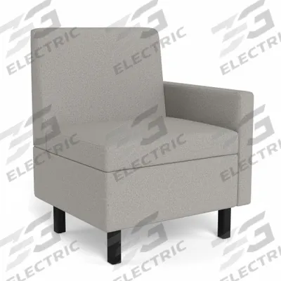 SAFCO PRODUCTS Left Arm Modular Seating: Light Gray, 27 in Overall Wd - Modular Multifunctional Furniture