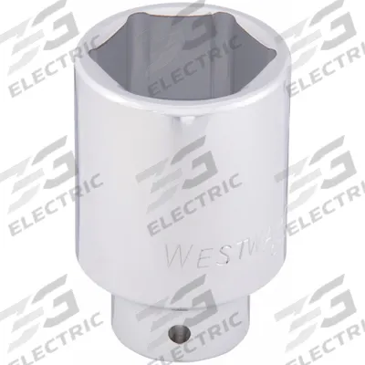 WESTWARD Socket: Metric, 3/4 in Drive Size, 50 mm Socket Size, 6-Point, Deep, Chrome - 3/4" Drive Hand Sockets