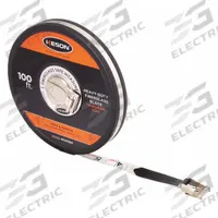KESON Long Tape Measure: Manual, MC-10-100, SAE/Engineers Scale, 100 ft, 1/100 ft, Stainless Steel. Key specifications — attr939846: MC-10-100; attr939849: Fiberglass; attr939859: Nonmagnetic Single Hook; attr939850: Single-Sided; attr939855: 1/100 ft; attr944023: Hook End; attr940484: KESON; attr985224: Stainless Steel.