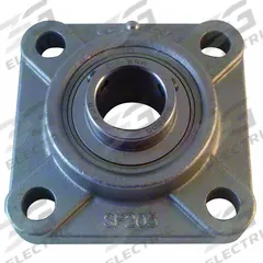 NTN 4 Bolt Flange Bearing: Radial Ball, 1 7/16 in Bore, SS, Set Screws, 4 19/32 in Lg, 1 3/4 in Wd (MPN SUCF207-23CO). Key specifications — Bore Type: Cylindrical; Brand: NTN; Lubricant Material: FDA/USDA-H1 Solid Grease; Mounting Bolt Size: 1/2 in; System of Measurement: Inch; Included Bearing Cap: Open Cap.