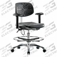 ESD Task Chair: Polyurethane, Arms Included, Ht Range 20 1/4 in to 28 in, 16 in Seat Wd, Adj, ISO 5 (MPN BR-ESD-PMBCH-CR-T0-A1-CF-EC). Key specifications — Foot Support: Yes; Back Tilt Backward: 13.5°; Back Tilt Forward: 10.5°; Base Material: Aluminum; Brand: APPROVED VENDOR; Product Type: Cleanroom Task Chair; Cleanroom Class: ISO 5; ESD-Safe: ESD-Safe.