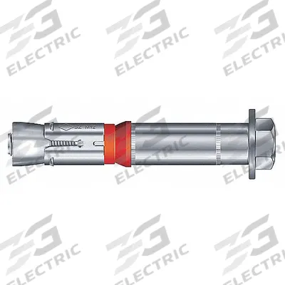 MKT FASTENING Wedge Anchor Bolt: 77 mm Overall Lg, 12 mm Dia, M8 Thread Size, Steel, Steel - Steel Wedge Anchors