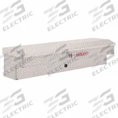 WEATHER GUARD Side-Mount Truck Box: Side-Mount Truck Box, Aluminum, 13 in Overall Ht, Silver, Keyed (MPN 174-0-04). Key specifications — Brand: WEATHER GUARD; Color: Silver; Latch Type: Push Button.