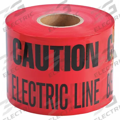 APPROVED VENDOR Underground Marking Tape: 1,000 ft Tape Lg, Red - Red Electric Line Underground Marking Tape