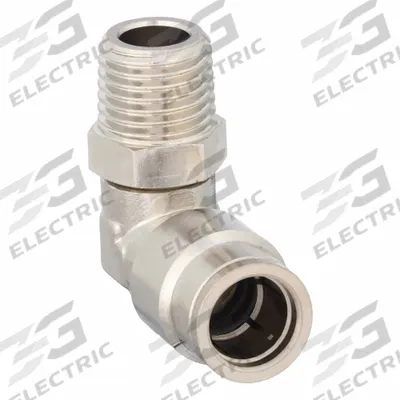 APPROVED VENDOR Push-Fit Elbow Fitting: 3/8 in OD x 3/8 in Pipe Size, Push-to-Connect x MNPT - Nickel-Plated Brass Tube Fittings