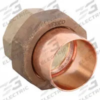 NIBCO Sweat Fitting Union: 1 1/4 in CTS x 1 1/4 in CTS, Cup x FTG, Bronze (MPN 733LF-114)