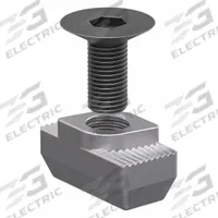 Bolt Assembly: M6 Size, 18 mm Thread Lg, Flat Head Socket Cap, For 10.2 mm Slot Wd, 45 Series, 6 PK (MPN 75-3587-6). Key specifications — Fastener Type: Hammer Nut; Fastener Head Type: Flat Head Socket Cap; Material: Steel; Finish: Zinc-Plated; T-Slot Fastener Type: Bolt Assembly; Threaded Hole Location: Single Center; Compatible Series: 80/20 45 Series; System of Measurement: Metric.