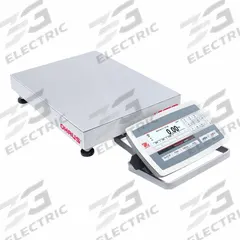 OHAUS Industrial Bench Scale: 12 in x 14 in, IP67/IP68, Front-Mounted, 100 lb Wt Capacity - Imperial (MPN D52XW50RTR5). Key specifications — attr1341383: Bluetooth; attr1341384: 0.005 lb/2 g; attr1341400: OHAUS; attr1383935: Stainless Steel.