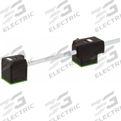 MURRELEKTRONIK Cordset: (2) DIN Form A Female Right Angle x Bare Wire, 3 m Cable Lg, PUR - Double-Valve DIN Form A Solenoid Connector Cordsets