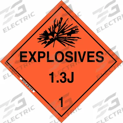 BRADY Container Placard: Explosives 1.3 J 1, 10 3/4 in x 10 3/4 in, 10 3/4 in Label Ht - Class 1: Explosives