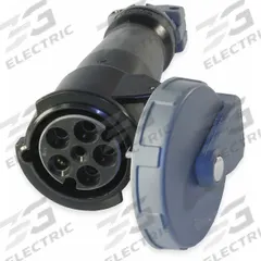 HUBBELL Pin and Sleeve Connector: Black, 347/600V AC, Three Phase, 100 A, 4 Pole, 5 Wire (MPN HBL5100C5W). Key specifications — Brand: HUBBELL.