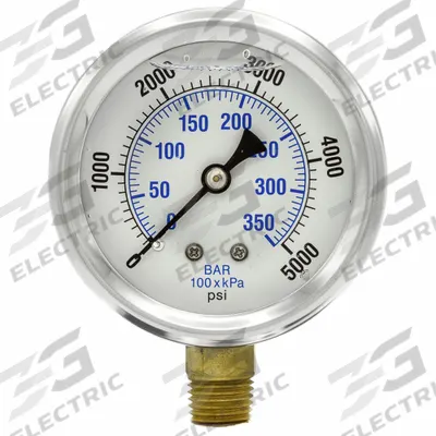 WGTC Differential Pressure Gauge: Bottom, 1/4 in NPT Male, ±1.5% Gauge Accuracy - Low Operating Pressure Differential Gauges