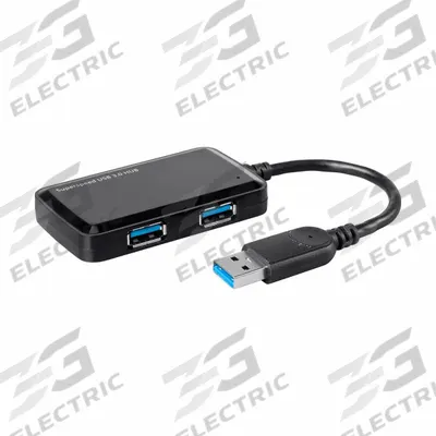 MONOPRICE Hub: USB 3.0 Connection, 4 Ports, Black - USB Hubs