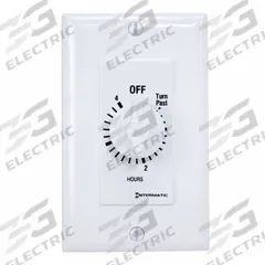 INTERMATIC Spring-Wound Timer: 4 hr Max, SPST, 277V AC, No Wall Plate Included, White (MPN FD4HW). Key specifications — Brand: INTERMATIC; Includes Hold: No Hold Included.