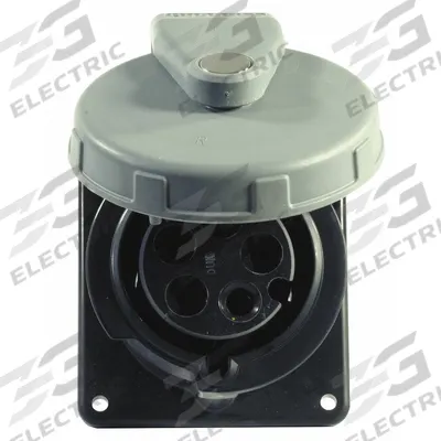 HUBBELL Pin and Sleeve Receptacle: Black, 347/600V AC, Three Phase, 30 A, 4 Pole - Watertight Receptacles