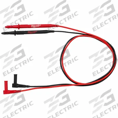 MILWAUKEE Test Leads: CAT III 1000V/CAT IV 600V, Std Probe, Right Shrouded Plug - Test Leads with Probes