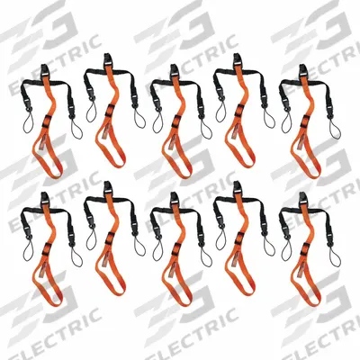 SQUIDS BY ERGODYNE 3140 10-pack Orange and Black Barcode Scanner Tether - Barcode Scanner Lanyards & Harnesses