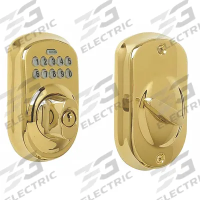 SCHLAGE Electronic Keyless Lock: 1 3/4 in Door Thick - Max, Push Button - Electronic Keyless Access Deadbolts