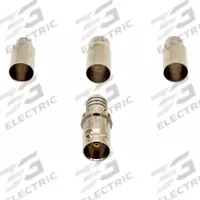 TRIPLETT Universal Coaxial Connector: Female, Connector, Silver, Crimp-On, RG-59/RG-6, BNC, 10 PK (MPN 350-00-75TP). Key specifications — attr930438: Connector; attr930422: TRIPLETT; attr930423: Silver; attr930429: Nickel-Plated; attr930430: Female.